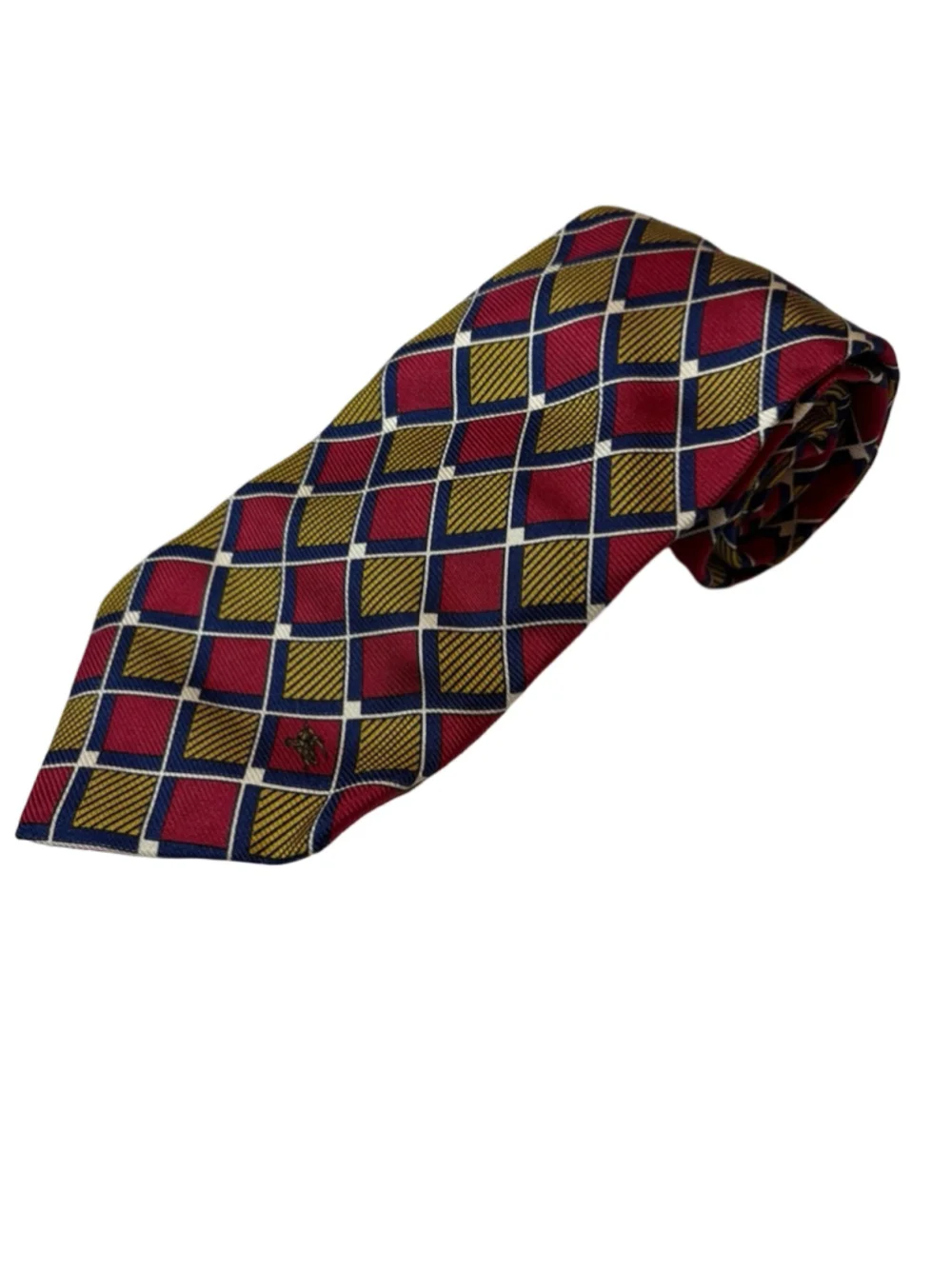 Vintage Burberrys Equestrian Knight Geometric Silk Tie Made Italy Preppy Vtg